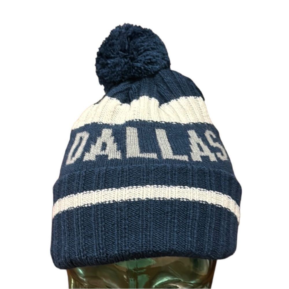 City Beanie Knit Hat with Pom Winter Cuffed Cap Sport Fans